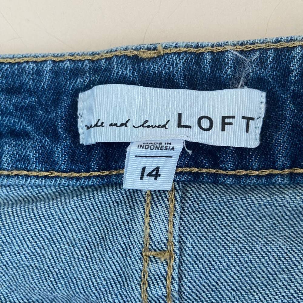 LOFT Dark Blue Denim Mini Skirt - Picture 2 of 3